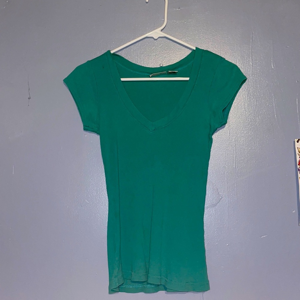 Casual, ribbed t-shirt teal, med/large